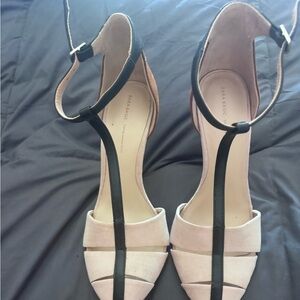 Zara Black and Cream Strappy Heels
